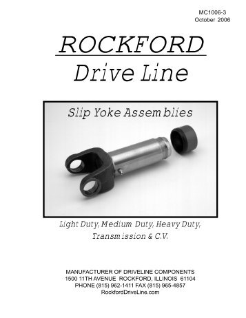 Included With Slip Yoke Assemblies - Rockford Drive Line