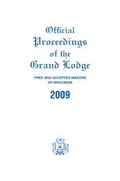 Proceedings Grand Lodge - Freemasons of Wisconsin