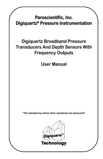 Digiquartz Broadband Pressure Transducers ... - Paroscientific, Inc.