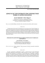 aspects of cost-estimate for construction work in listed buildings