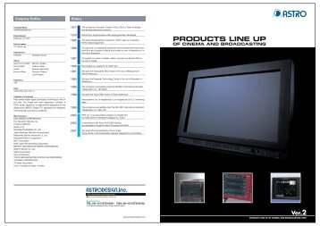 AstroDesign product range brochure 2008 - Creative Video