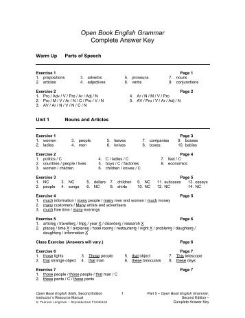 grammar diagnostic answer key 2012