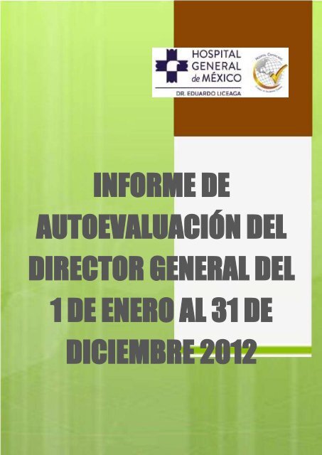 Informe Ejecutivo Enero - Diciembre 2012 - Hospital General de ...