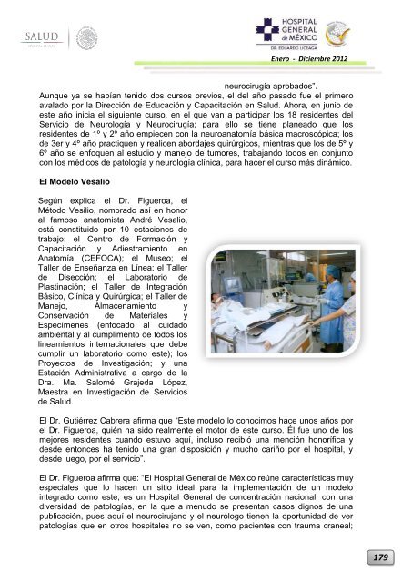 Informe Ejecutivo Enero - Diciembre 2012 - Hospital General de ...