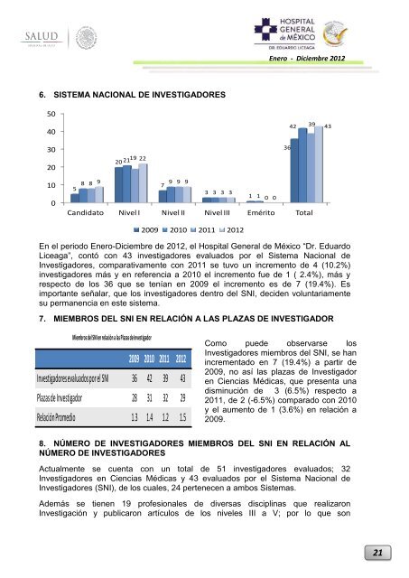 Informe Ejecutivo Enero - Diciembre 2012 - Hospital General de ...