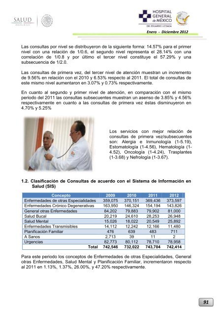 Informe Ejecutivo Enero - Diciembre 2012 - Hospital General de ...