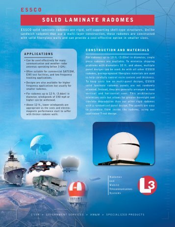 ESSCO SOLID LAMINATE RADOMES - L-3 Communications