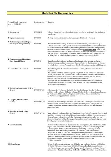 Merkblatt fÃ¼r Bauansuchen - St. Veit an der Glan