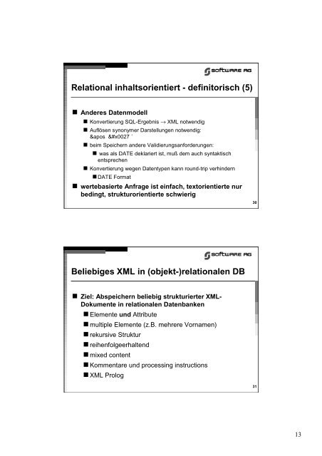 Xml-Speicherung in Datenbanksystemen