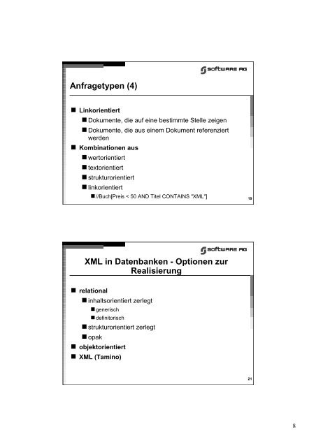 Xml-Speicherung in Datenbanksystemen