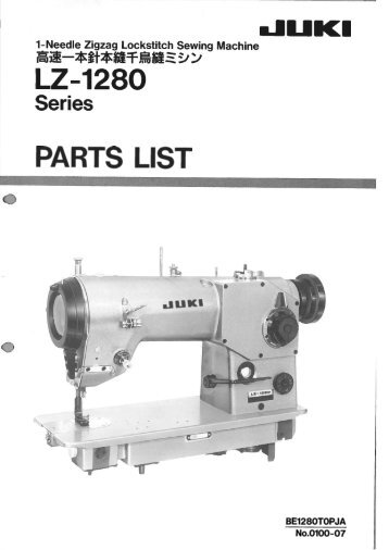 Parts book for Juki LZ-1280