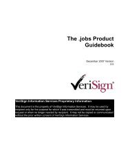 Name Store Product Guidebook, Master, Submitted by ... - VeriSign