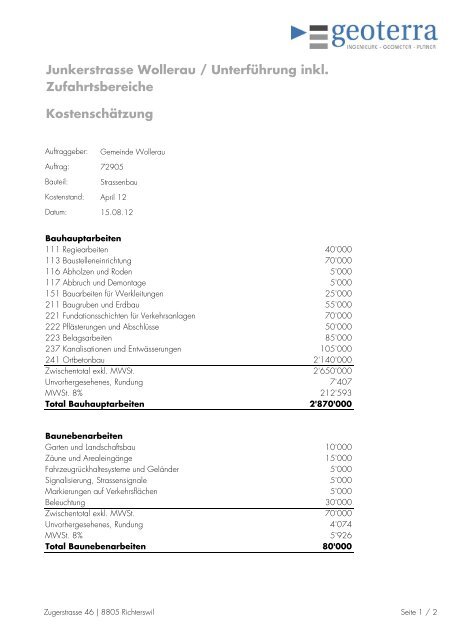 Titel KV - Gemeinde Wollerau