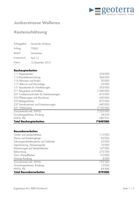 Titel KV - Gemeinde Wollerau