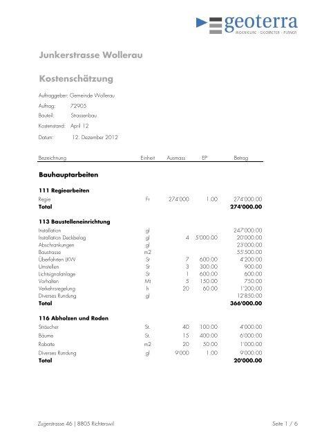 Titel KV - Gemeinde Wollerau