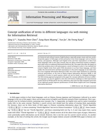 Concept unification of terms in different languages ... - IR & NLP Lab