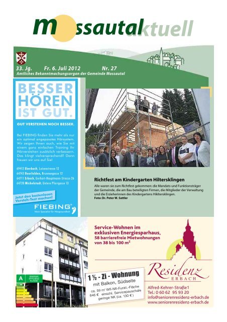 Fr. 6. Juli 2012 Nr. 27 33. Jg. - Mossautal