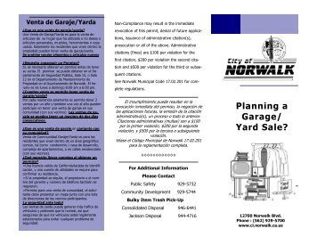 Planning a Garage/ Yard Sale? - City of Norwalk