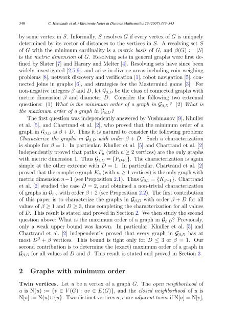 Extremal Graph Theory for Metric Dimension and Diameter