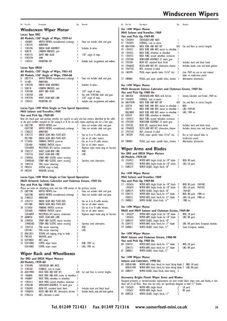 Distributors - Carburetter Models