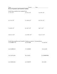 Review Exponents and Scientific Notation - The McNabbs