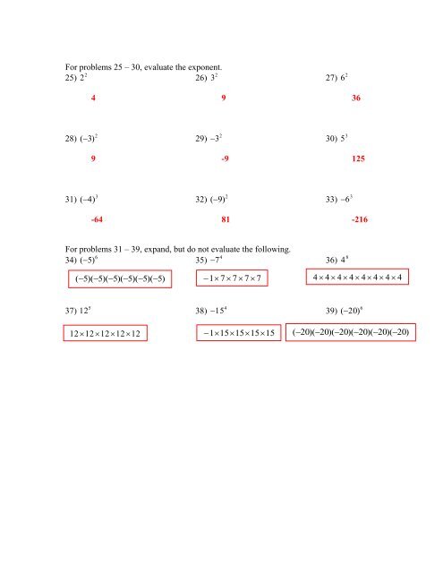 Review Exponents and Scientific Notation - The McNabbs