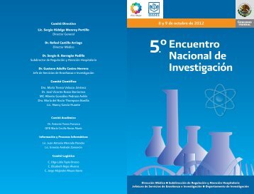 Programa Investiga 2012.indd - Dirección Médica ISSSTE
