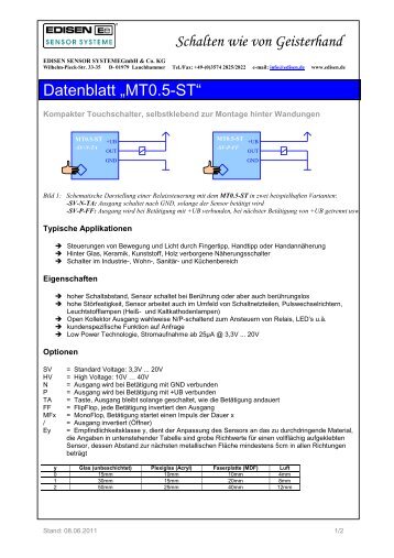 Datenblatt MT0.5 - EDISEN SENSOR SYSTEME