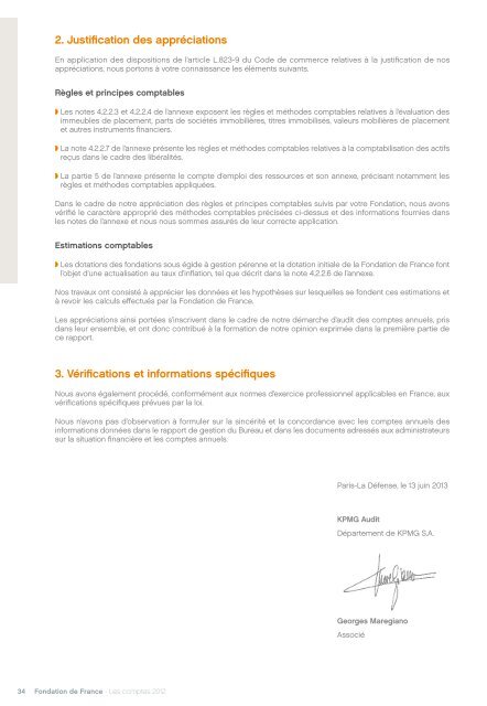 Les comptes 2012 - Fondation de France