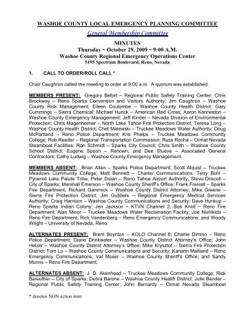 10/29/09 - Washoe County Local Emergency Planning Committee