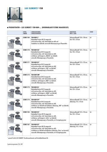 LUX ELEMENTS®-TUB - Lux Elements GmbH & Co. KG