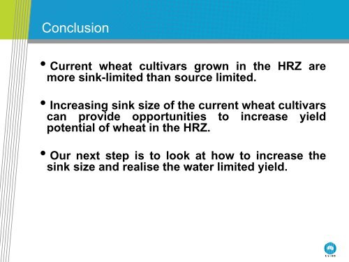 Sink limitation of wheat crops in the high rainfall zone of southern ...