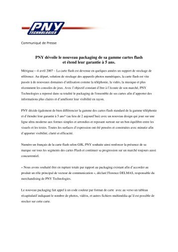 PNY dÃ©voile le nouveau packaging de sa gamme cartes flash et ...