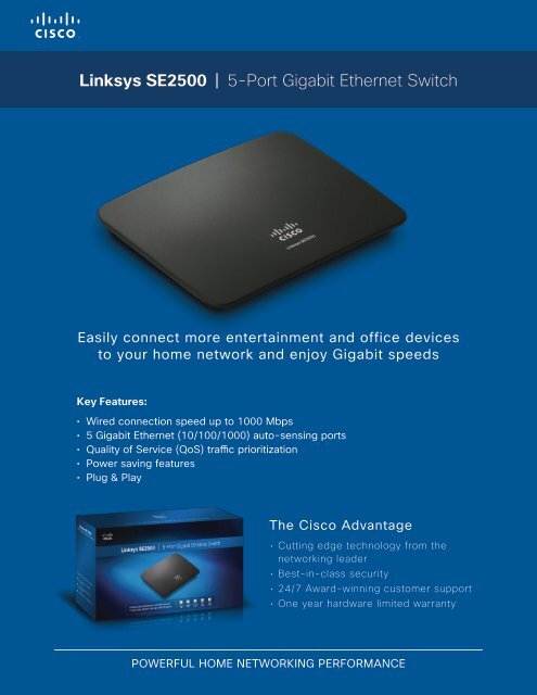 Linksys SE2500 | 5-Port Gigabit Ethernet Switch - MgManager