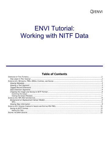 ENVI Tutorial: Working with NITF Data