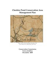 Cheshire Pond Conservation Area Management Plan - Town of Jaffrey