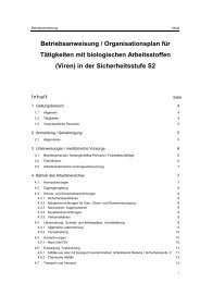 Betriebsanweisung / Organisationsplan für ... - Max Planck Institute