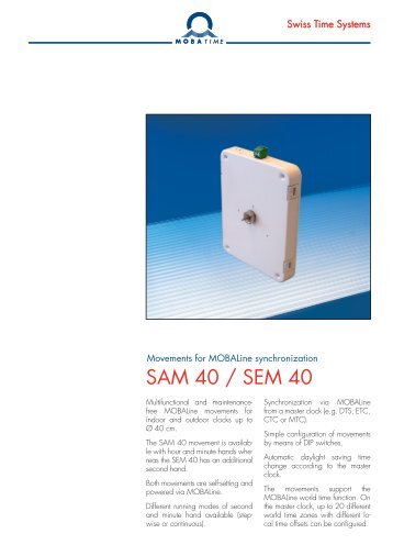 SAM 40 / SEM 40 - MOBATIME Swiss Time Systems
