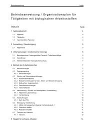 Betriebsanweisung / Organisationsplan für ... - Max Planck Institute