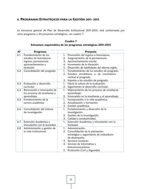 plan de desarrollo institucional 2011-2015 - ENEO - DirecciÃ³n ...