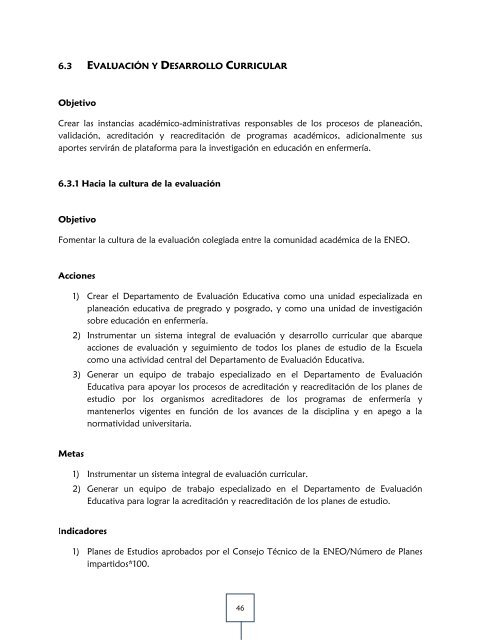 plan de desarrollo institucional 2011-2015 - ENEO - DirecciÃ³n ...