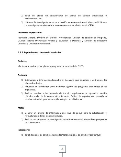 plan de desarrollo institucional 2011-2015 - ENEO - DirecciÃ³n ...