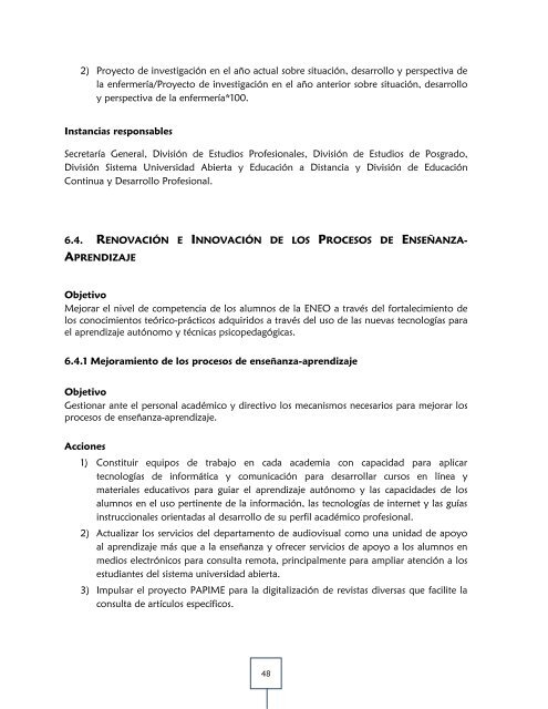 plan de desarrollo institucional 2011-2015 - ENEO - DirecciÃ³n ...