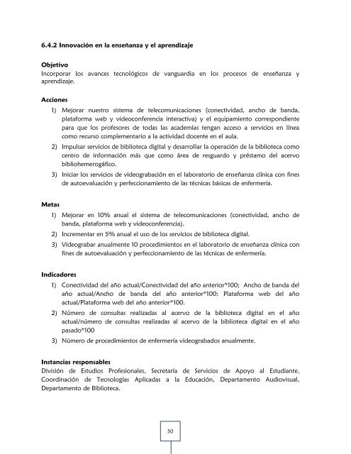 plan de desarrollo institucional 2011-2015 - ENEO - DirecciÃ³n ...