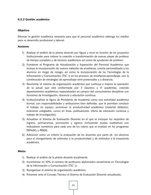 plan de desarrollo institucional 2011-2015 - ENEO - DirecciÃ³n ...