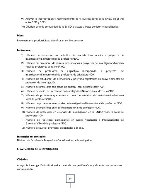 plan de desarrollo institucional 2011-2015 - ENEO - DirecciÃ³n ...