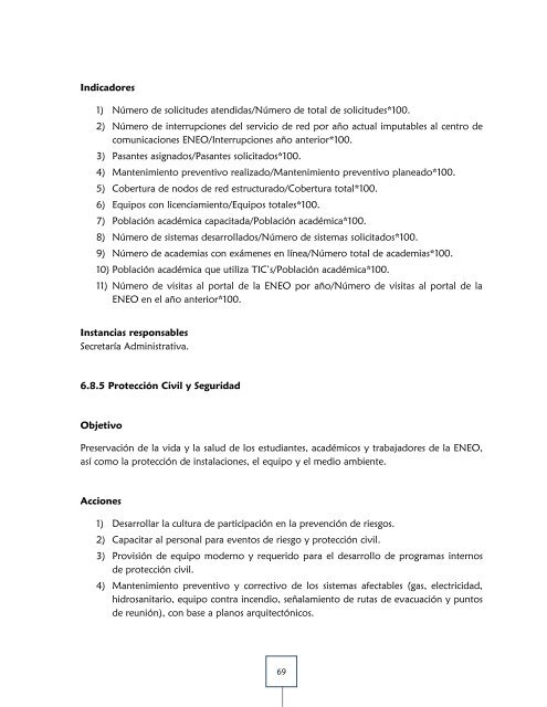 plan de desarrollo institucional 2011-2015 - ENEO - DirecciÃ³n ...