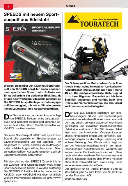 SPEEDS mit neuem Sport- auspuff aus Edelstahl - Mover Magazin