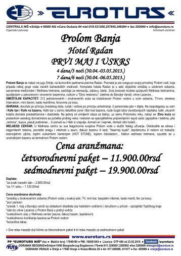 Prolom Banja - Euroturs