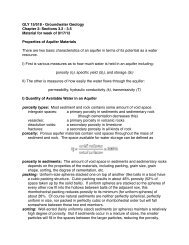 Properties of Aquifers Part I - Porosity & Permeability - Myweb @ CW ...